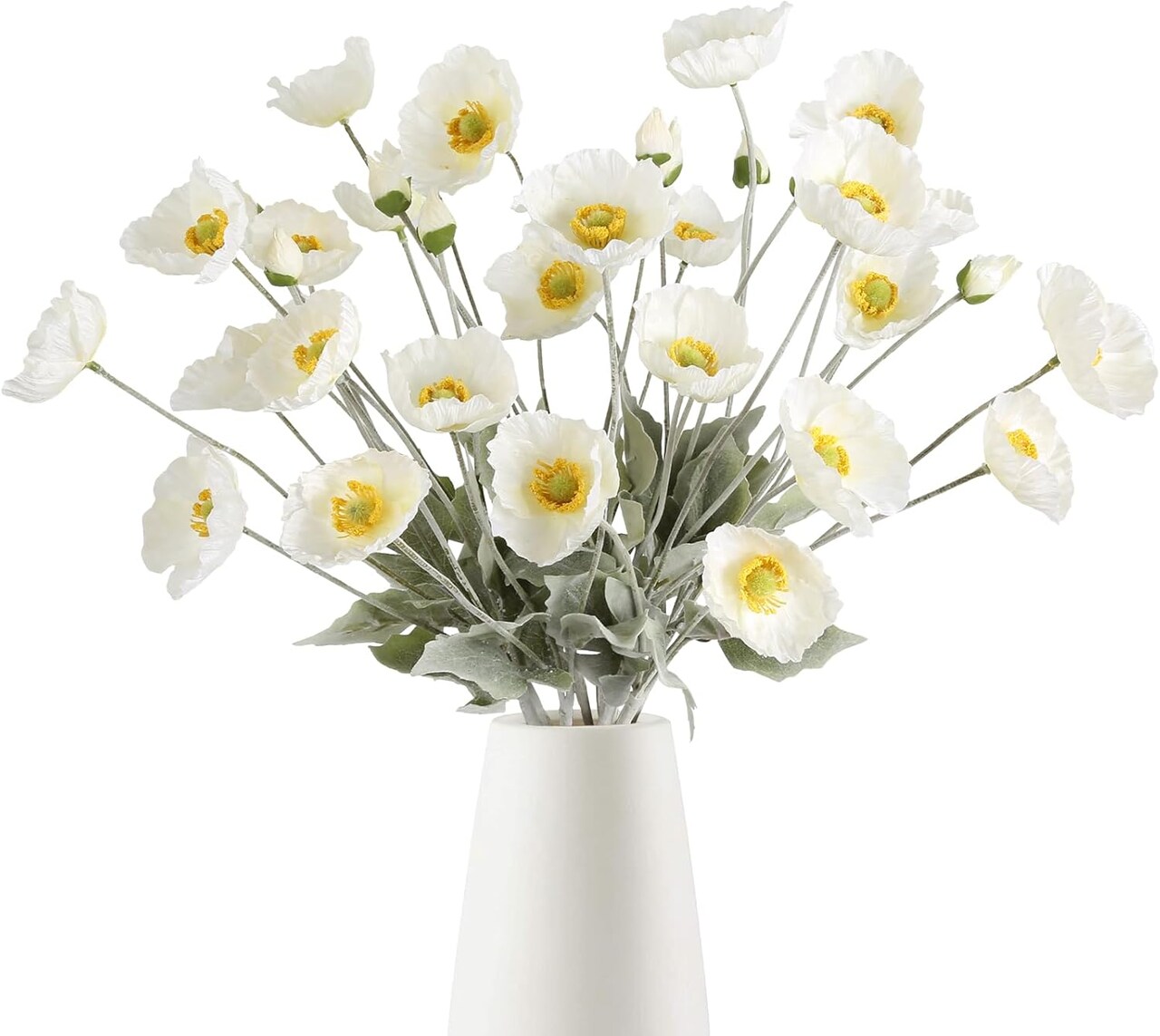 8PCS Artificial Champagne Poppy Flowers – Silk Fake Poppies for Wedding, Party, & Table Centerpiece Decor